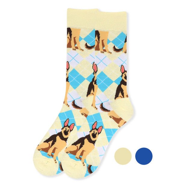 Men's Novelty Argyle Dog Socks - NVS19409 - Bundle Bus