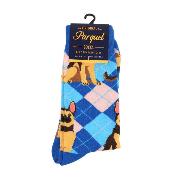 Men's Novelty Argyle Dog Socks - NVS19409 - Bundle Bus