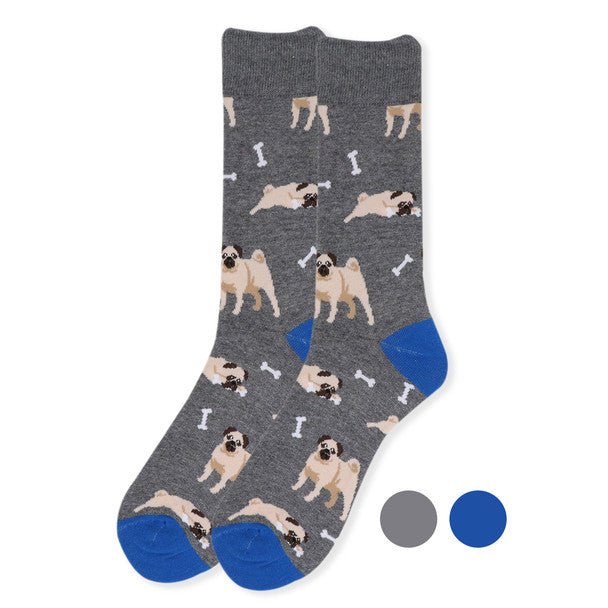 Men's Novelty Pug Dog Socks - NVS19408 - Bundle Bus