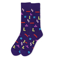 Men's Novelty Tetris Game Socks - NVS19427 - Bundle Bus