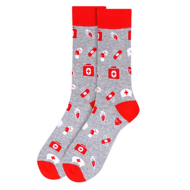 Men's Nursing Novelty Socks - NVS19526-GRY - Bundle Bus