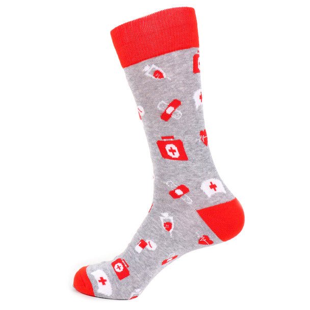 Men's Nursing Novelty Socks - NVS19526-GRY - Bundle Bus