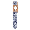 Men's Paisley Floral Cotton Skinny Tie w/ Hanky and Flower Lapel Pin - CTHL1706 - Bundle Bus