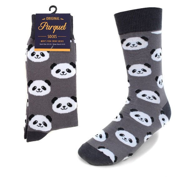 Men's Panda Novelty Socks NVS1785-GRY - Bundle Bus