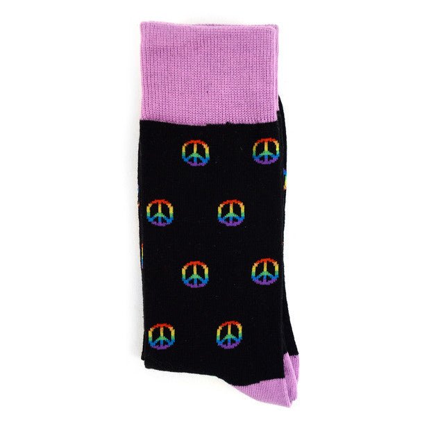 Men's Peace Sign Novelty Socks - NVS1901 - Bundle Bus