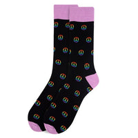 Men's Peace Sign Novelty Socks - NVS1901 - Bundle Bus