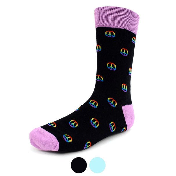 Men's Peace Sign Novelty Socks - NVS1901 - Bundle Bus