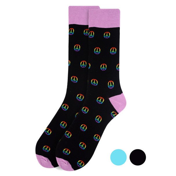 Men's Peace Sign Novelty Socks - NVS1901 - Bundle Bus