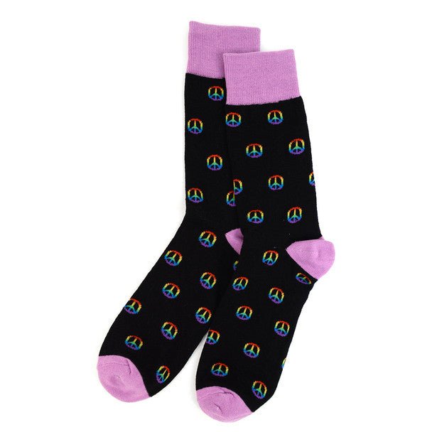 Men's Peace Sign Novelty Socks - NVS1901 - Bundle Bus