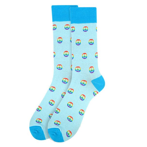 Men's Peace Sign Novelty Socks - NVS1901 - Bundle Bus