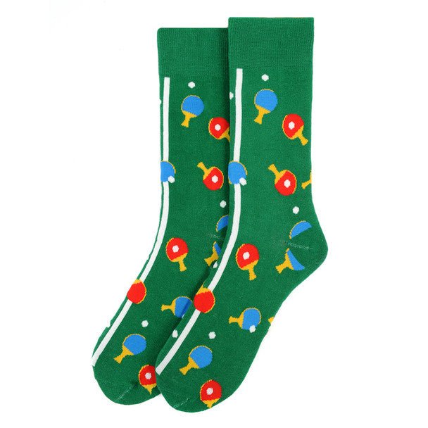 Men's Ping Pong Novelty Socks - NVS19582-GRN - Bundle Bus