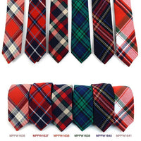 Men's Plaid Flannel 2.25" Cotton Slim Tie - MPPW1636 - Bundle Bus