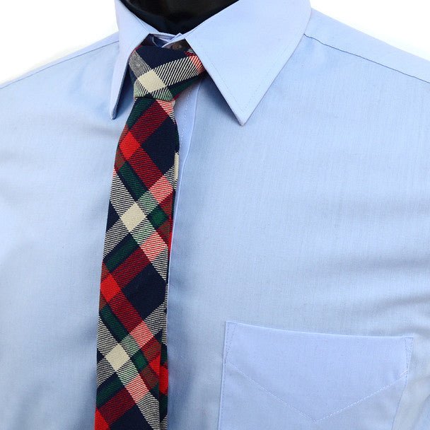 Men's Plaid Flannel 2.25" Cotton Slim Tie - MPPW1638 - Bundle Bus