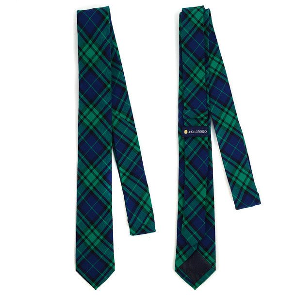 Men's Plaid Flannel 2.25" Cotton Slim Tie - MPPW1639 - Bundle Bus