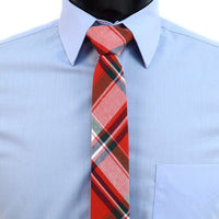 Men's Plaid Flannel 2.25" Cotton Slim Tie - MPPW1641 - Bundle Bus