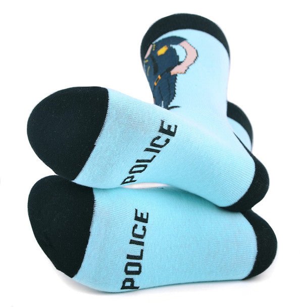 Men's Police Officer Novelty Socks - NVS19576-SKBL - Bundle Bus