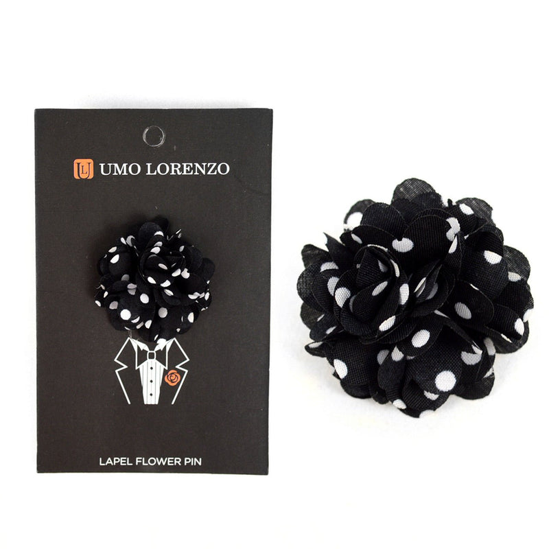 Men's Polka Dot Flower Boutonniere Clutch Back Lapel Pins - FLP1804 - Bundle Bus