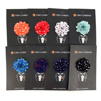 Men's Polka Dot Flower Boutonniere Clutch Back Lapel Pins - FLP1804 - Bundle Bus