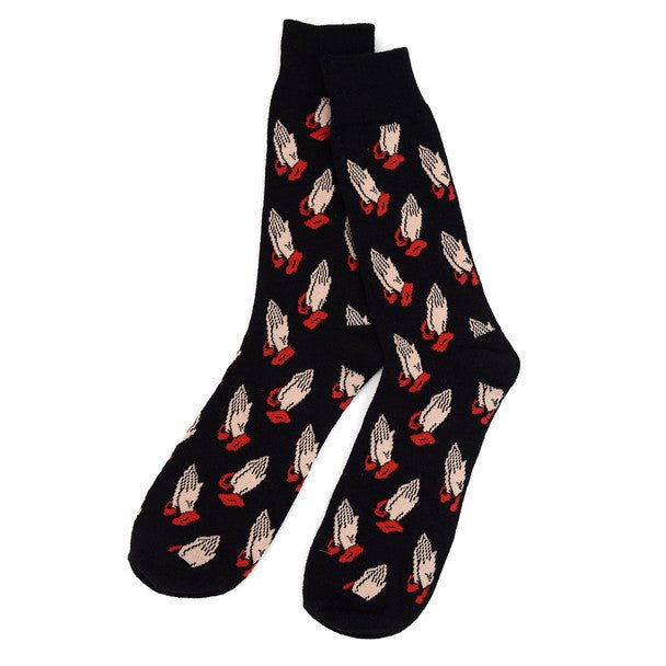 Men's Prayer Hands Novelty Socks - NVS1811 - Bundle Bus