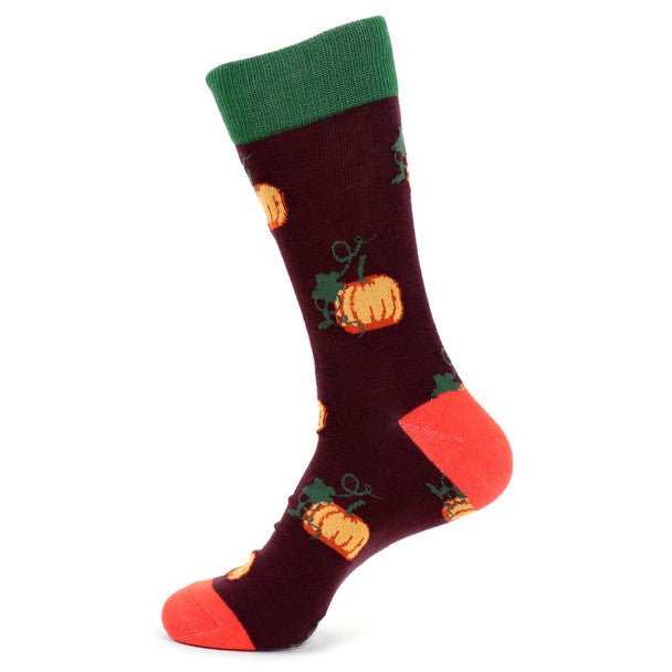 Men's Pumpkin Novelty Socks - NVS19536-PUR - Bundle Bus