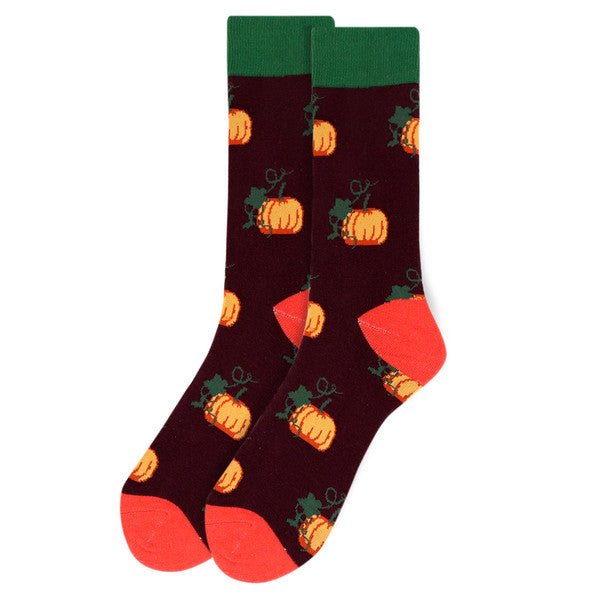 Men's Pumpkin Novelty Socks - NVS19536-PUR - Bundle Bus