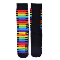 Men's Rainbow Keys Novelty Socks - NVS19571-BK - Bundle Bus