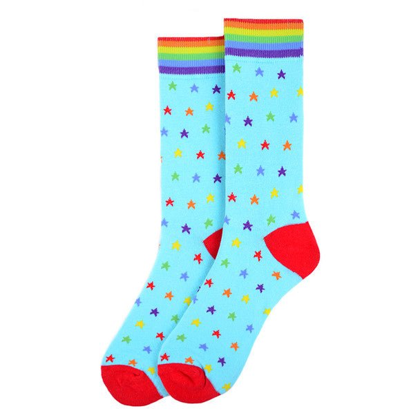 Men's Rainbow Stars Novelty Socks - NVS19580 - Bundle Bus