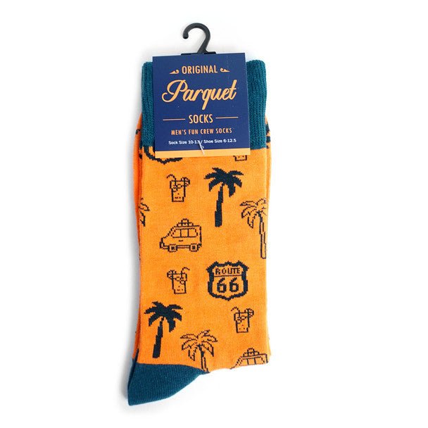 Men's Route 66 Novelty Fun Socks - NVS19403-OR - Bundle Bus