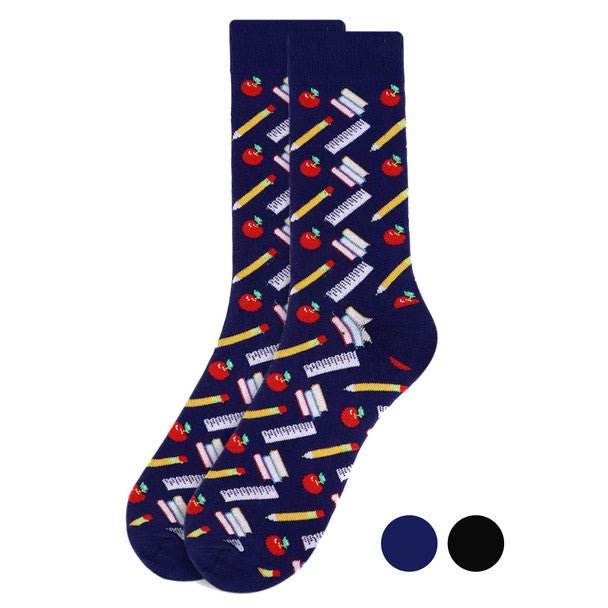 Men's School Supplies Novelty Socks NVS1762 - Bundle Bus