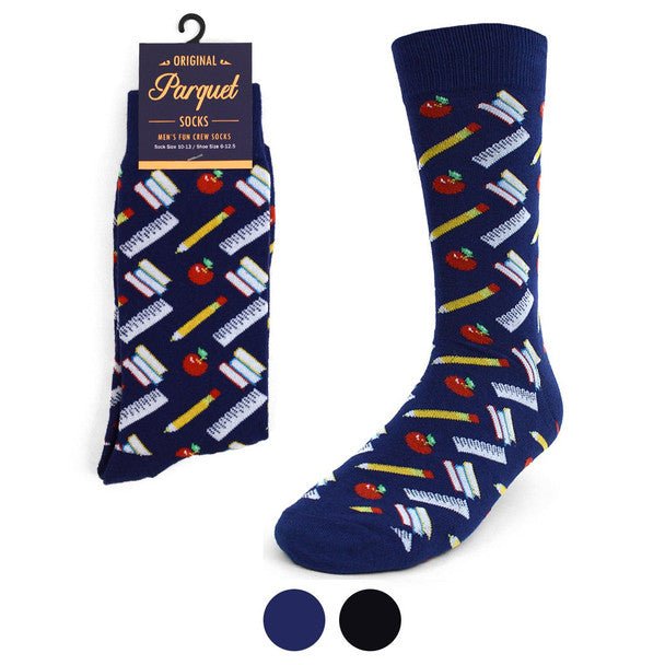 Men's School Supplies Novelty Socks NVS1762 - Bundle Bus