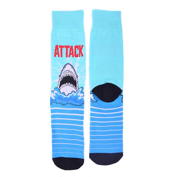 Men's Shark ATTACK Novelty Socks - NVS19561-BL - Bundle Bus