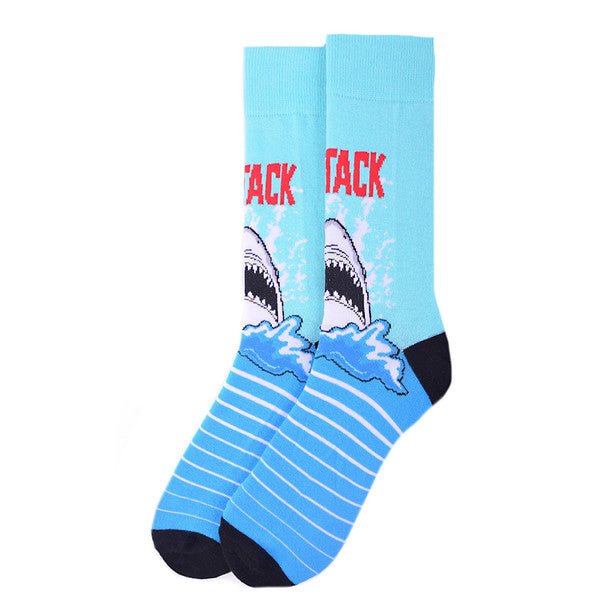 Men's Shark ATTACK Novelty Socks - NVS19561-BL - Bundle Bus