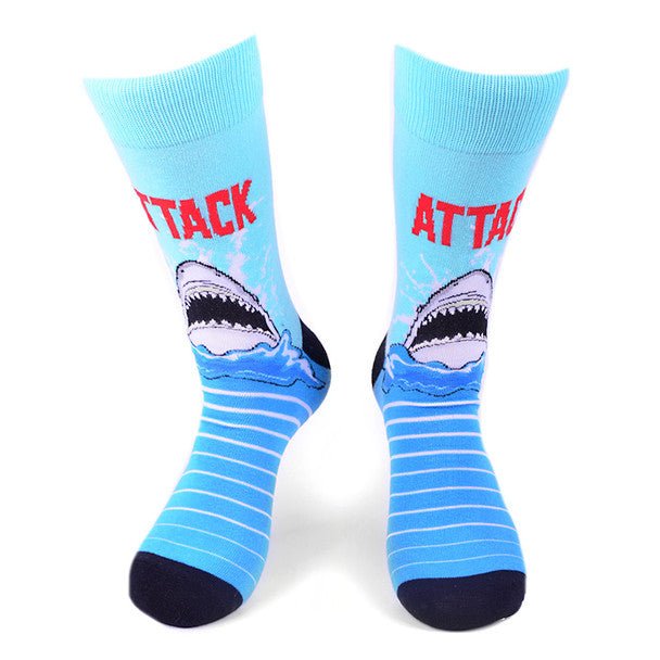 Men's Shark ATTACK Novelty Socks - NVS19561-BL - Bundle Bus