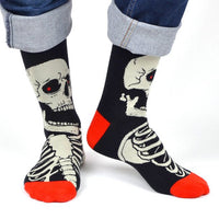 Men's Skeleton Halloween Novelty Socks - NVS19513-BK - Bundle Bus