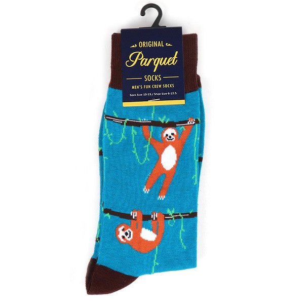 Men's Sloth Novelty Socks - NVS19507-BR - Bundle Bus