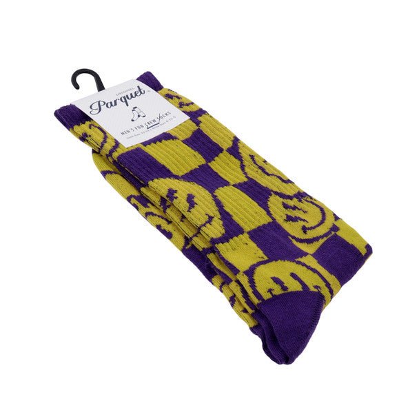 Men's Smiley Checkerboard Novelty Socks-NVPS2034 - Bundle Bus