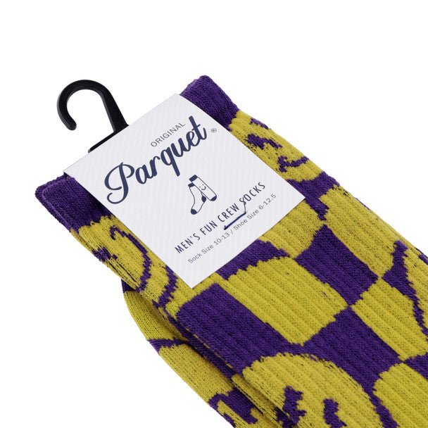 Men's Smiley Checkerboard Novelty Socks-NVPS2034 - Bundle Bus