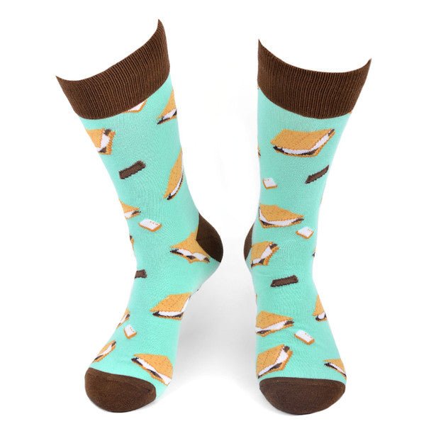 Men's S'mores Novelty Socks - NVS19552-TQ - Bundle Bus