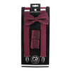 Men's Solid Color Clip-on Suspenders, Bow Tie and Pocket Square - BTHSU6308 - Bundle Bus