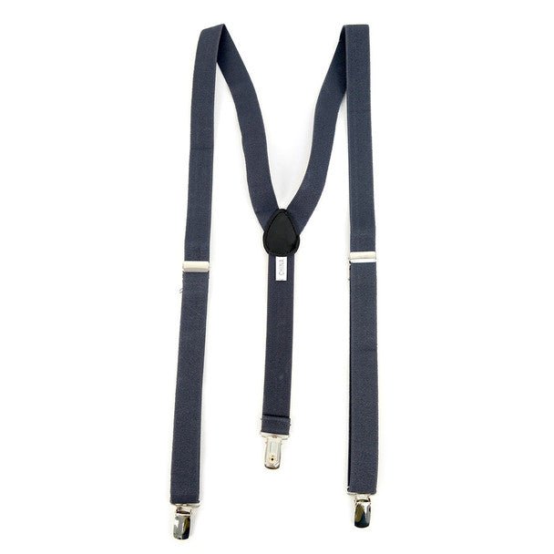 Men's Solid Color Clip-on Suspenders, Bow Tie and Pocket Square - BTHSU6308 - Bundle Bus