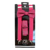 Men's Solid Color Clip-on Suspenders, Bow Tie and Pocket Square - BTHSU6308 - Bundle Bus
