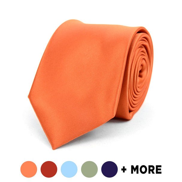 Men's Solid Color Premium Quality Formal Ties with Decorative Tipping - MPW7308 - Bundle Bus