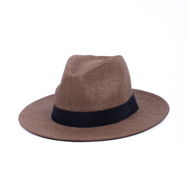 Men's S/S Flat Brim Black Banded Fashion Fedora hat-FSS17137 - Bundle Bus