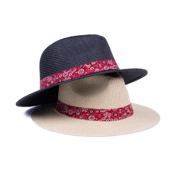 Men's S/S Paisley Bandana Banded Fashion Fedora hat-FSS17138 - Bundle Bus