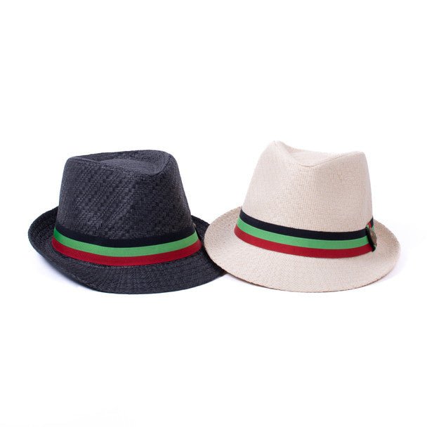 Men's S/S Pan African Flag Banded Fashion Fedora Hat - FSS17130 - Bundle Bus