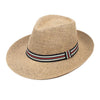 Men's S/S Tri-Color Banded Wide Brim Fashion Fedora Hat- FSS17128 - Bundle Bus
