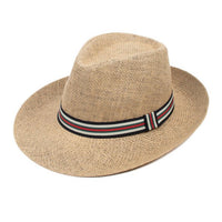 Men's S/S Tri-Color Banded Wide Brim Fashion Fedora Hat- FSS17128 - Bundle Bus