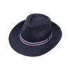 Men's S/S Tri-Color Banded Wide Brim Fashion Fedora Hat- FSS17128 - Bundle Bus
