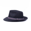 Men's S/S Tri-Color Banded Wide Brim Fashion Fedora Hat- FSS17128 - Bundle Bus