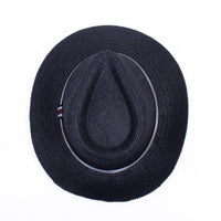 Men's S/S Tri-Color Banded Wide Brim Fashion Fedora Hat- FSS17128 - Bundle Bus